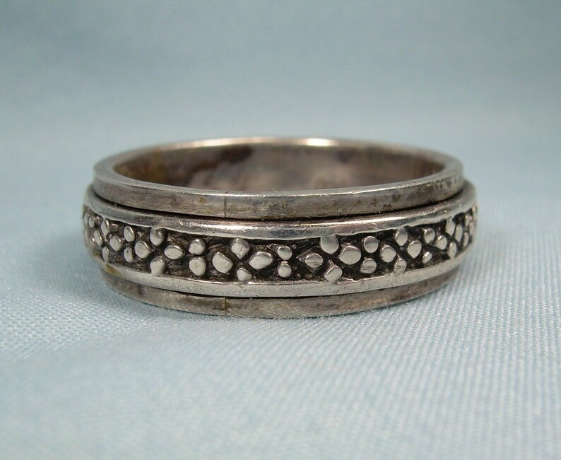 925 Sterling Silver Wide Band Brass Spinner ring Jewelry Handmade All Size g-32 925 Sterling Silver Wide Band Brass Spinner ring Jewelry Handmade All Size g-32