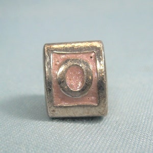 STERLING PANDORA-790323O-Letra inicial U-Encanto europeo Bead-925 Plata-Sello ALE-Retirado-Quizás alterado Esmalte rosa-Sello