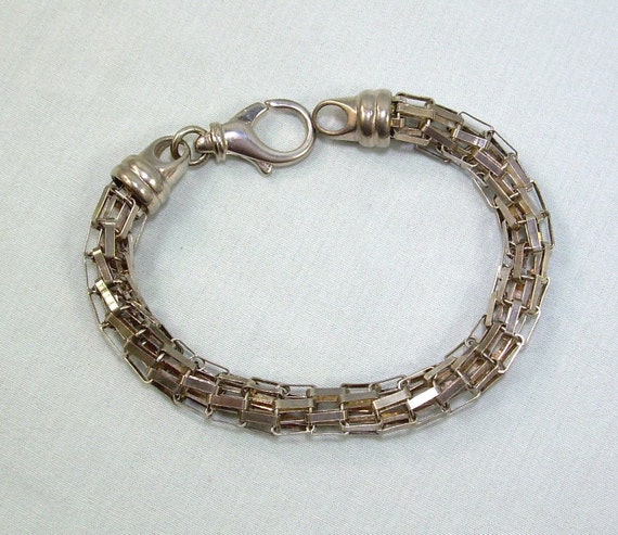 9" STERLING TUBULAR Chain Bracelet-Vintage Italy … - image 4