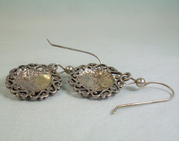 STERLING CELESTIAL Wire Hook Earrings-Vintage 925… - image 6