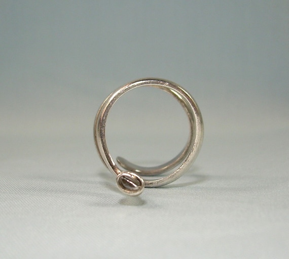 STERLING COILED SPRING Wrap Bypass Band Ring-Vint… - image 5
