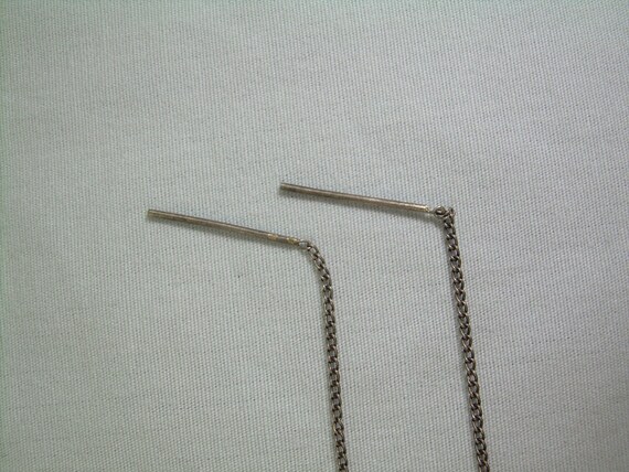 2-1/2" STERLING TURQUOISE Chained Post Stud Earri… - image 4