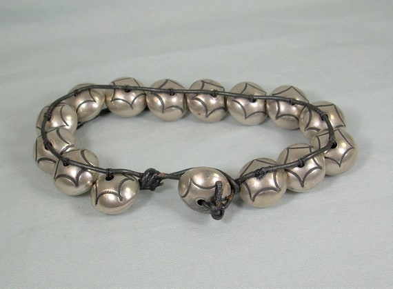 STERLING NATIVE BEADS Bracelet-Vintage 925 Silver… - image 4