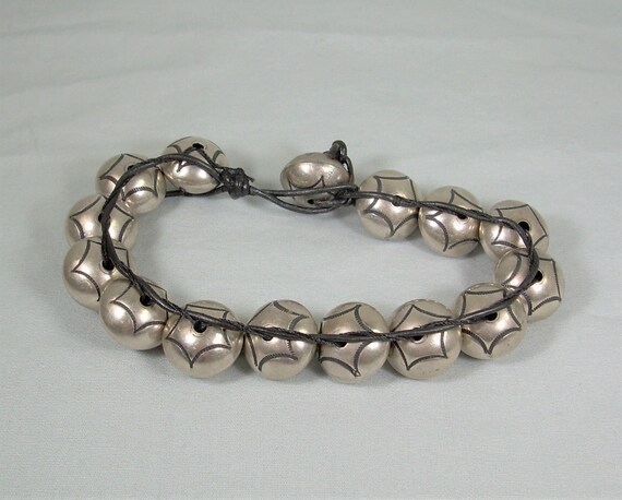 STERLING NATIVE BEADS Bracelet-Vintage 925 Silver… - image 2