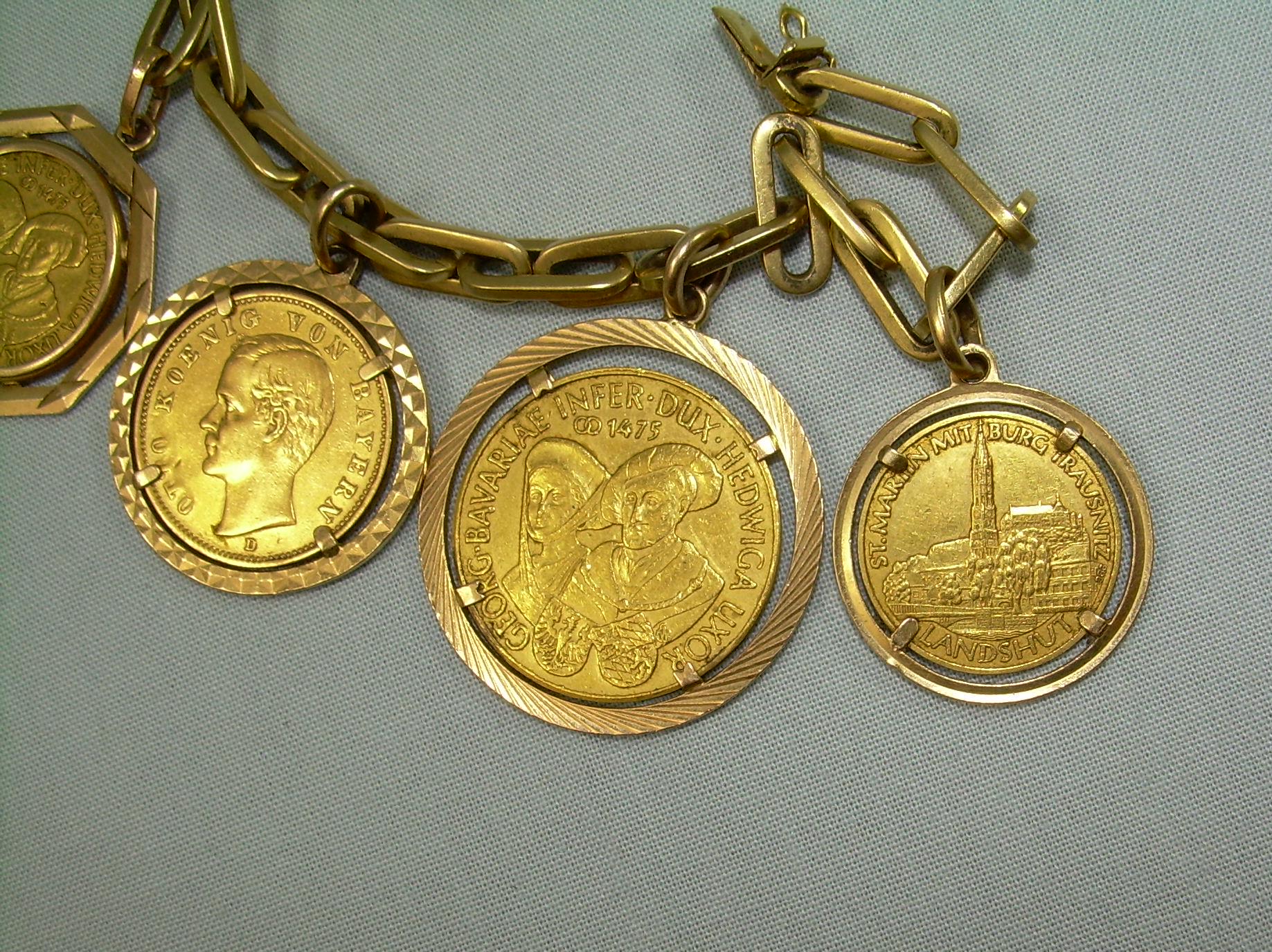 56.7g 24K ゴールド アンティーク バイエルン コイン 18K リンク ブレスレット - ソリッド 750 au & 986 au -  ランツフート記念品 - ドイツ ドイツ帝国 1900 20 マルク - Etsy 日本