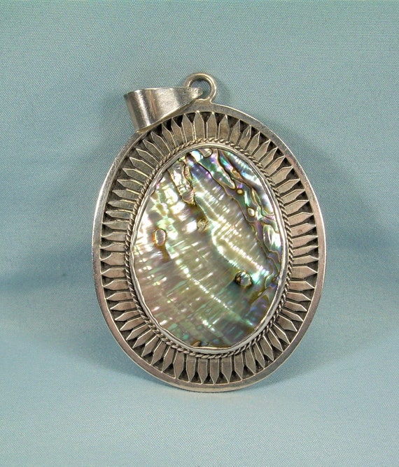 Huge Southwest Pink Sterling Silver Pendant Huge Southwest Pink Sterling Silver Pendant