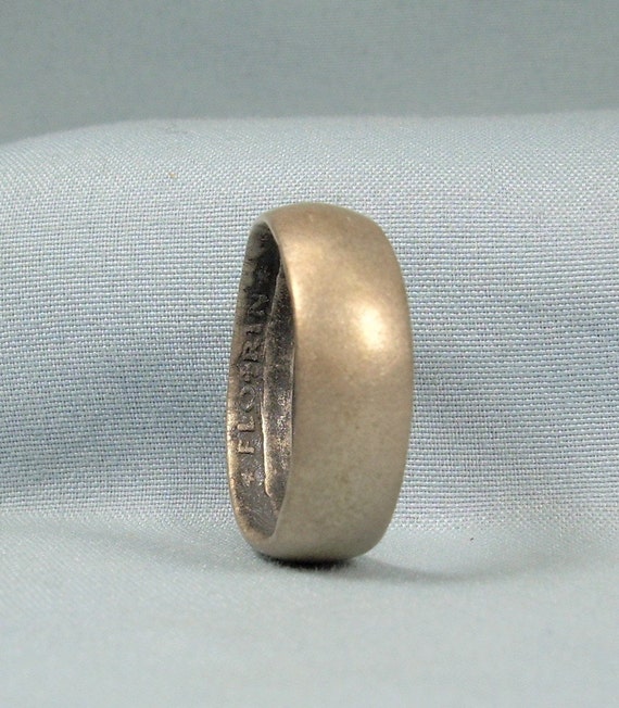 STERLING AUSTRALIAN Florin Coin Wide Band Ring Sz… - image 9