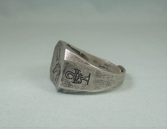 925 Sterling Silver Eye of Horus and  Anubis Ring