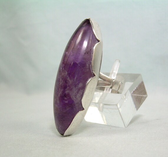 Silpada 'Eye In The Sky' Sterling Silver Ring – Oval Amethyst Statement Ring - View #2