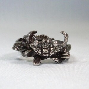 カープ　リング (925　SILVER)　10号 × 2 セット STERLING CRAB PUZZLE Ring Size 5-1/2 Vintage 925 Silver-four Bands