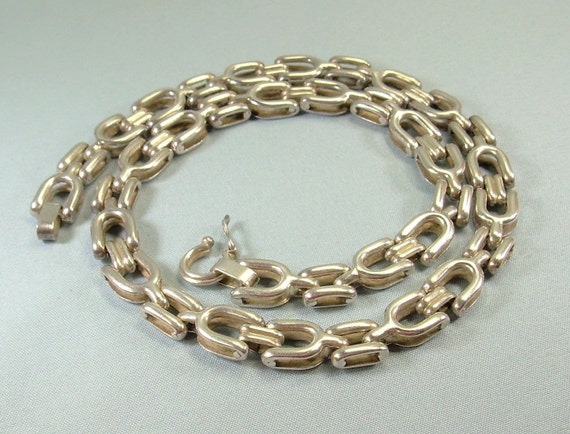 18.5 inches long Vintage Swirl Solid Copper Chain Necklace Unique