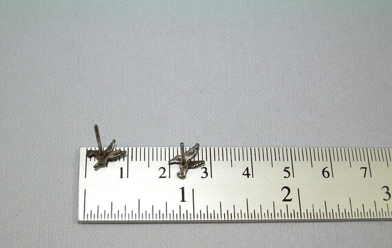 STERLING TINY HUMMINGBIRD Post Stud Earrings-Vint… - image 7