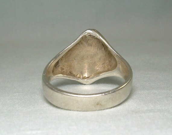 STERLING POINTED Ribbed Dome Ring Sz 6-1/2 Vintag… - image 4