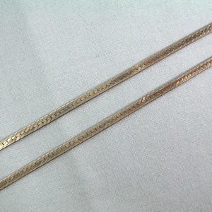 24-1/4" STERLING HERRINGBONE Flat Chain Necklace-Vintage 925 Silver-2.6mm Wide-Italian Snake Scales-Long Sturdy-7g