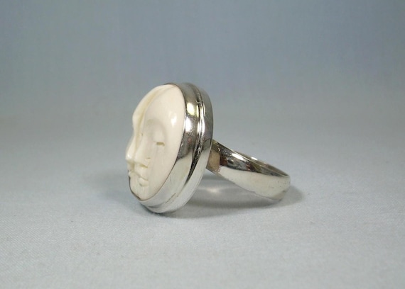 Reserved M-STERLING CELESTIAL FACES Ring Adjustab… - image 5
