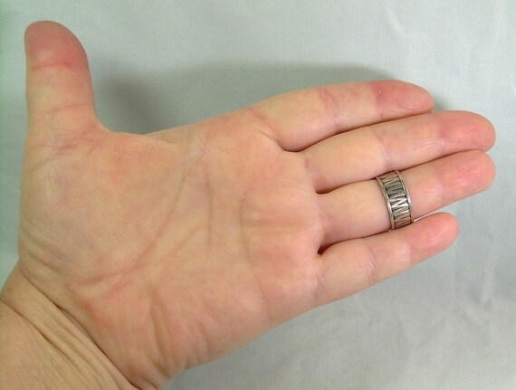 835 SILVER ZIG ZAG Ring Adjustable-vintage Antique Almost Sterling