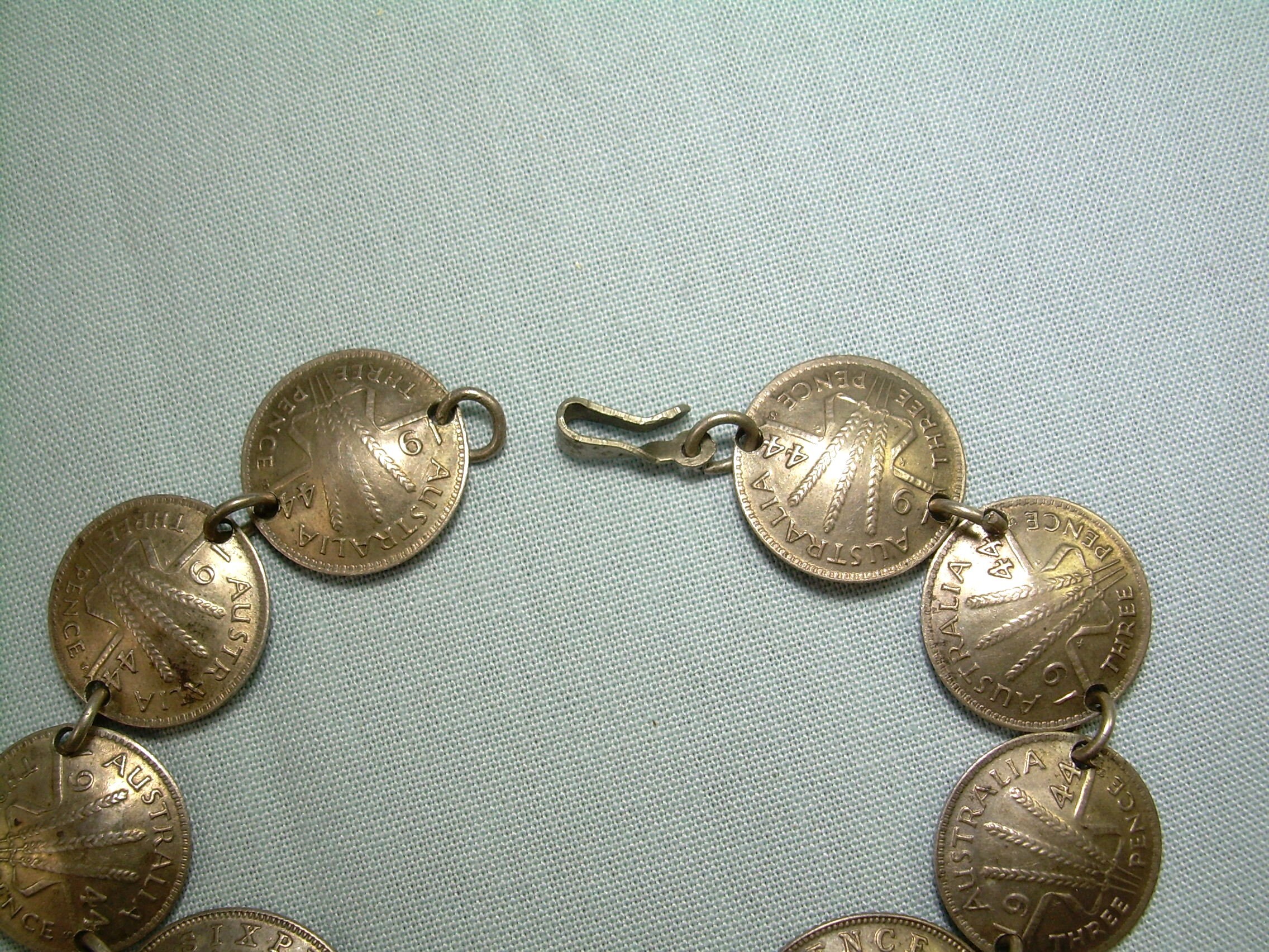 STERLING AUSTRALIA 1942-1944 Coin Bracelet-vintage Antique