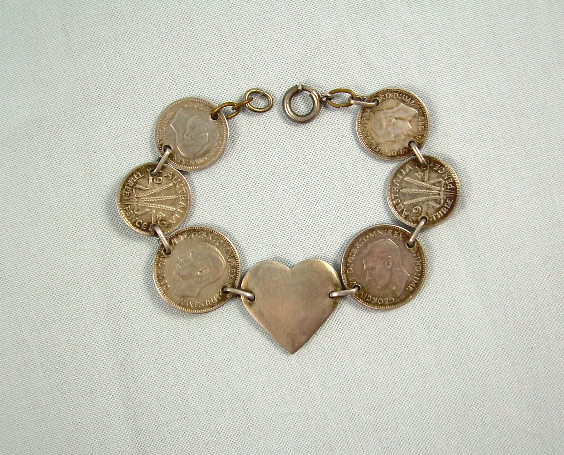 アクセサリー Vintage coinsilver Bracelet Vintage Silver Coin Bracelet 5 Centesimi 1936 Repubblica DI S