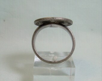 Anello doppio con moneta da dieci centesimi in argento 900 del