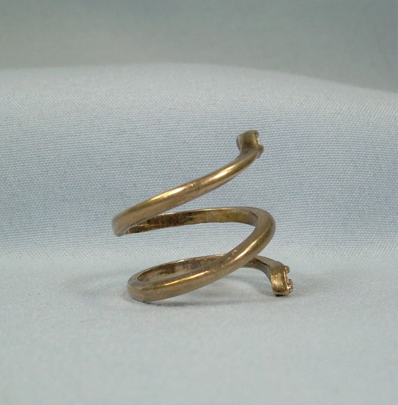 STERLING COILED SNAKE Adjustable Wrap Bypass Ring… - image 3