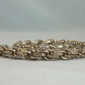 9 STERLING THICK ROPE Chain Bracelet-Vintage 925 Silver-Italy Hallmark-Solid Heavy 22.4g Thick Big Chunky Wide Byzantine Specialty Smooth image 4