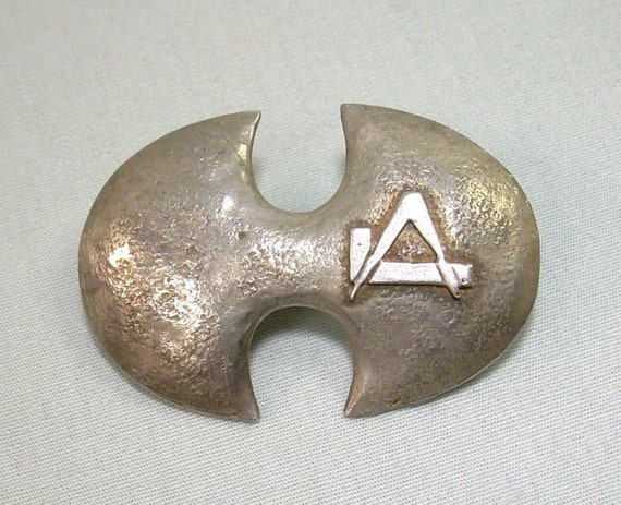 STERLING MASONIC Pin Brooch-Vintage Antique 925 S… - image 1