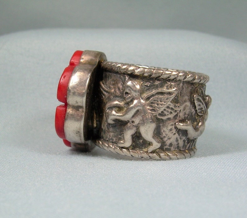 STERLING REBECCA COLLINS Angels & Coral Ring Size 71/2 Etsy