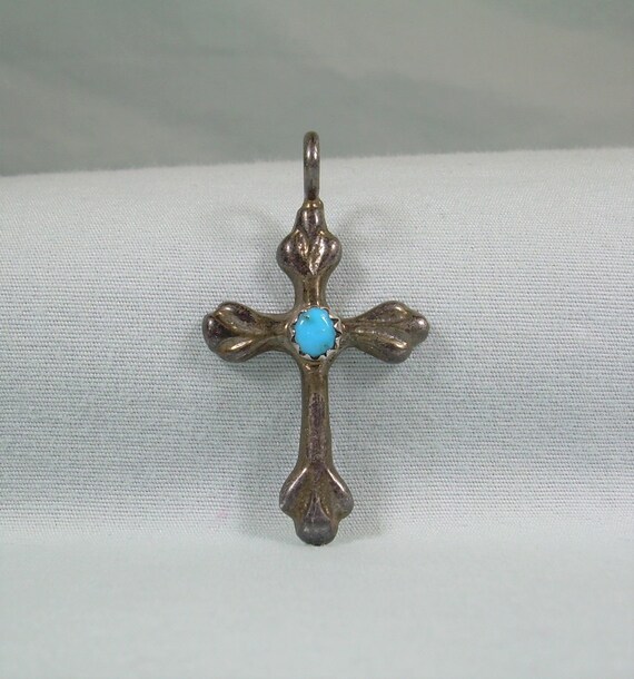 STERLING NAVAJO CROSS Pendant Charm 