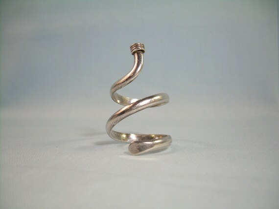 STERLING COILED SPRING Wrap Bypass Band Ring-Vint… - image 10