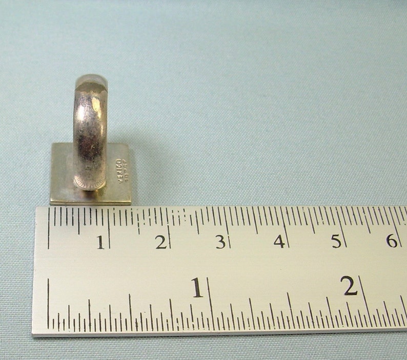 STERLING SIGNET Ring Size 5-Vintage Chunky 925 Silver-Mexico Hallmark-Engraved Block Letters Initials Name Monogram Insignia-kkt kkf ktk kfk