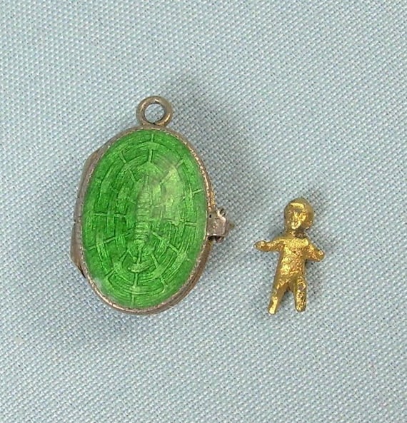 800 SILVER BABY MOSES In A Basket Charm Pendant-V… - image 9