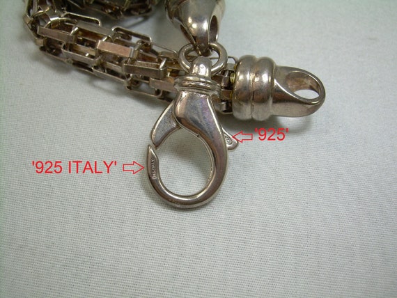 9" STERLING TUBULAR Chain Bracelet-Vintage Italy … - image 8