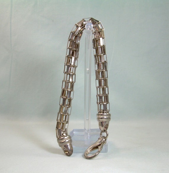 9" STERLING TUBULAR Chain Bracelet-Vintage Italy … - image 2