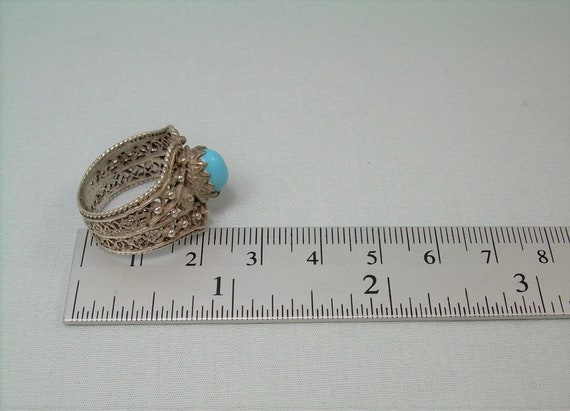 STERLING ITALIAN ETRUSCAN Filigree Band Ring-Vint… - image 8