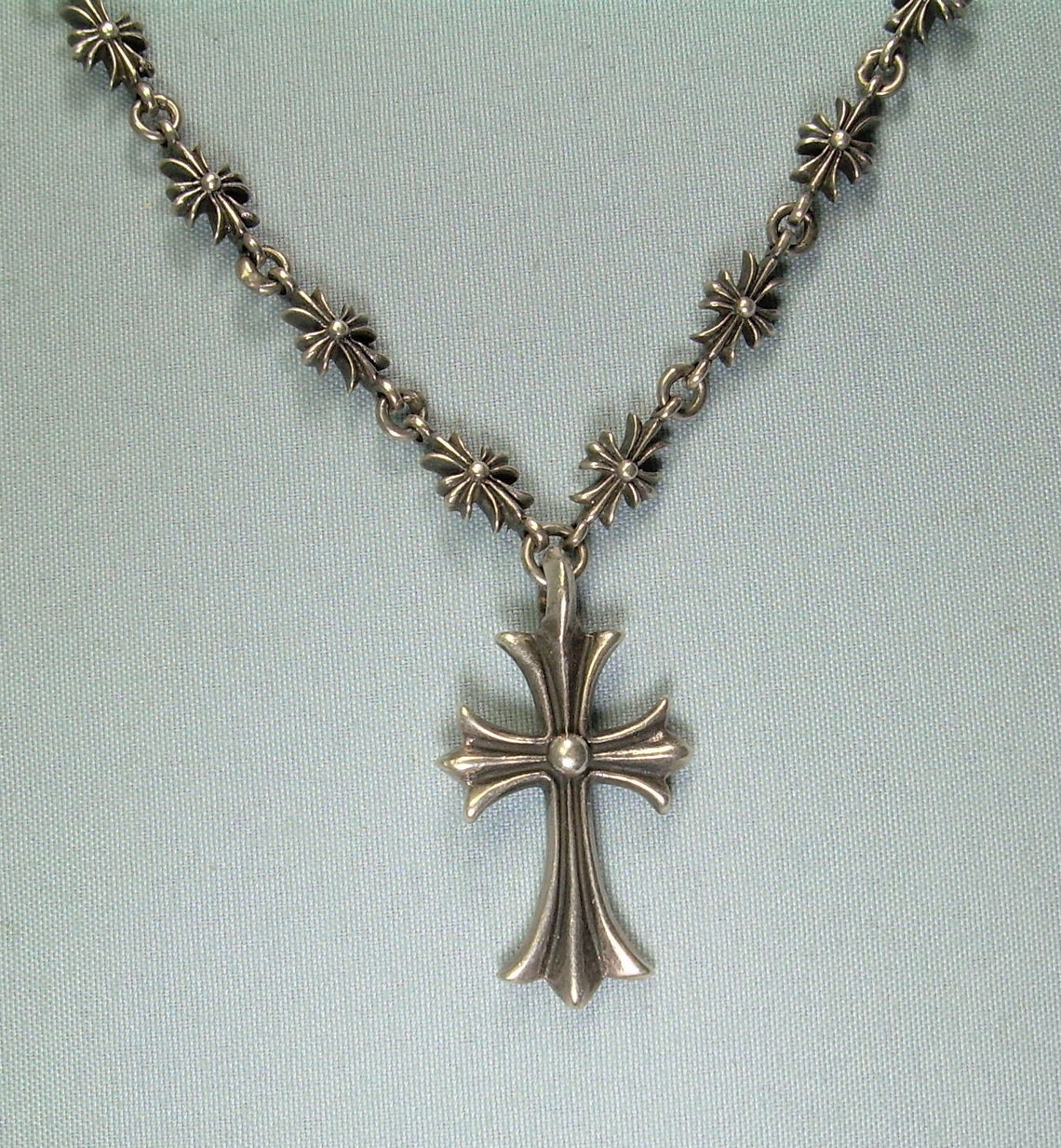 STERLING CHROME HEARTS Cross Pendant & Crosses Chain Etsy