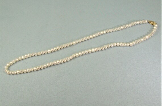 14K WHITE PEARL 18-1/4" Necklace-Vintage 14kt 585… - image 4