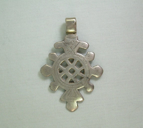 2-3/16" 800 SILVER TUAREG AGADEZ Cross Pendant-Vi… - image 4