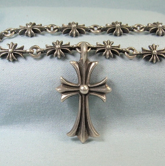 Sterling Chrome Hearts Cross Pendant Crosses Chain Etsy Sterling Chrome Hearts Cross Pendant Crosses Chain Etsy