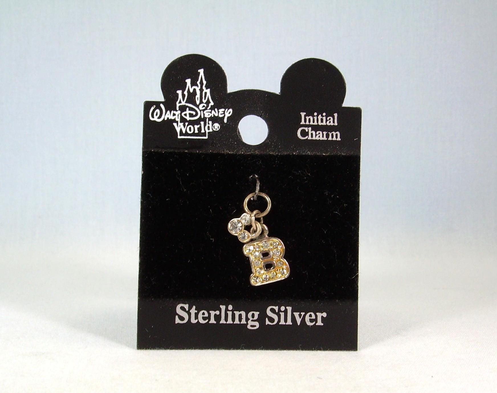 STERLING MICKEY MOUSE Ears Letter B Initial Charm Pendant
