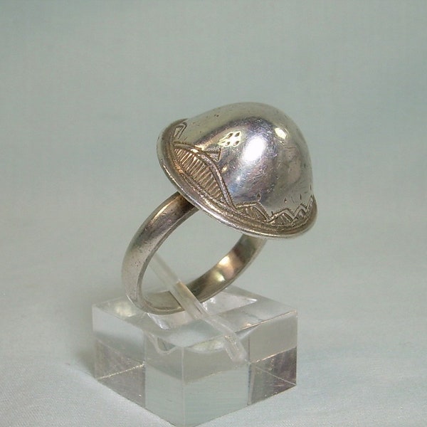 Bague hochet touareg en sterling 925 vintage - protection contre le mal - tribal ethnique culturel berbère étrusque - silencieux - pas de cloche