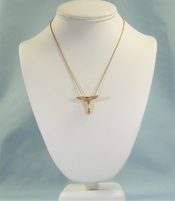 RARE 6.9g 14K WINGED PENIS Slide Pendant Charm-vintage 585 Au 14kt 