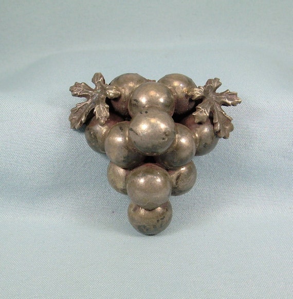 Broche Pendentif Argent Sterling 925 - Forme Grappe De Raisins, Style Mexicain - Occasion