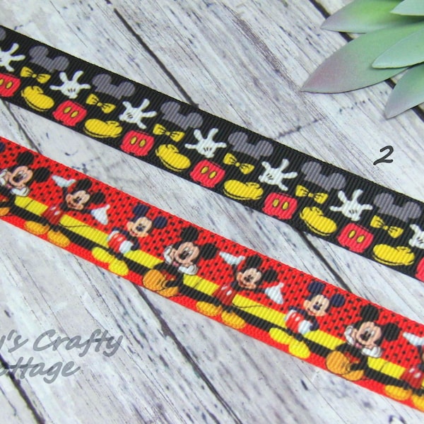Mickey Mouse Wired Ribbon - Etsy