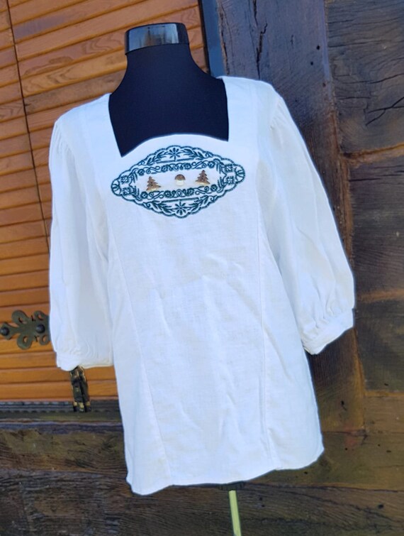 Dirndl White Blouse Alpen Trachten Traditional wit