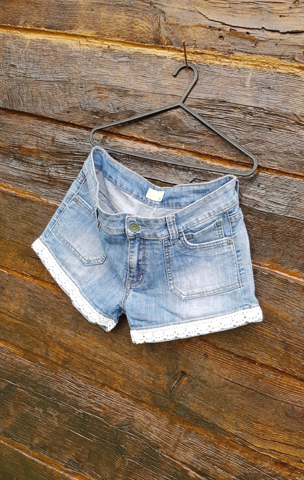 Handmade Upcycle XXL Jeans Shorts With Lace ENV0046 - Etsy