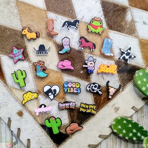 Western top croc charms