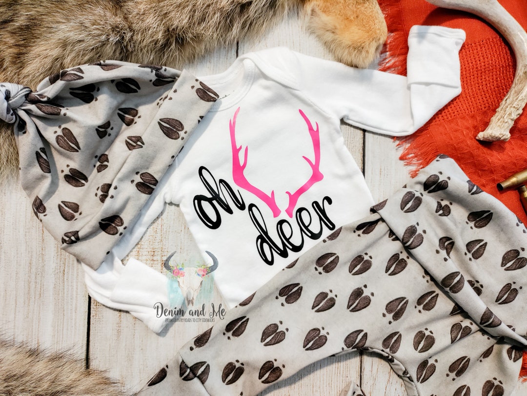 Baby Girl Camo Deer Gift Set, Baby Girl Hunting Camo Baby Girl Newborn