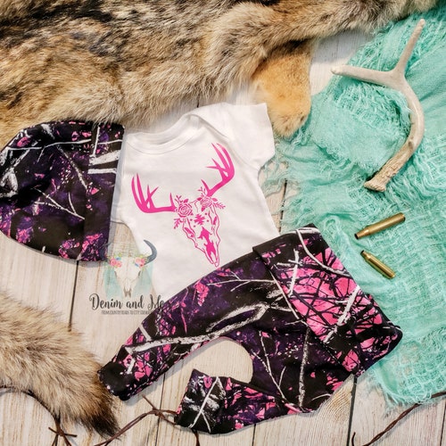 Baby Girl Camo Deer Gift Set Baby Girl Deer Hunting Pink Etsy