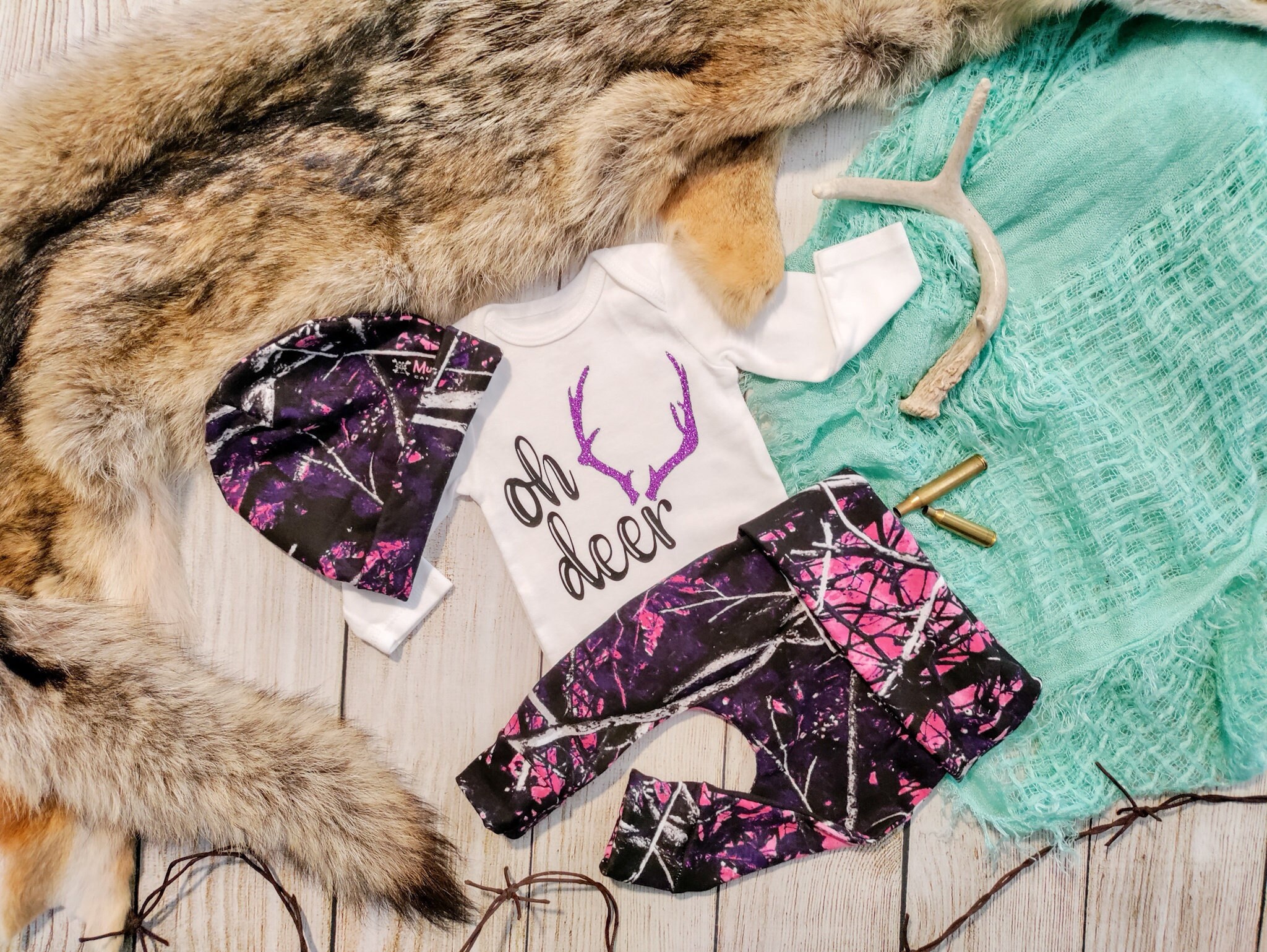 Newborn baby girl pink camo clearance clothes