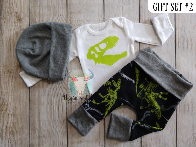 Baby Boy Going Home Outfit Newborn Baby Boy Gift Set Dinosaur Onesie Dinosaur T-Rex Baby Boy Coming Home Outfit